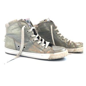 A.S.H. gold metallic high top sneakers